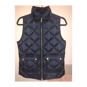JCrew Navy Plaid Excursion Vest - Never Worn